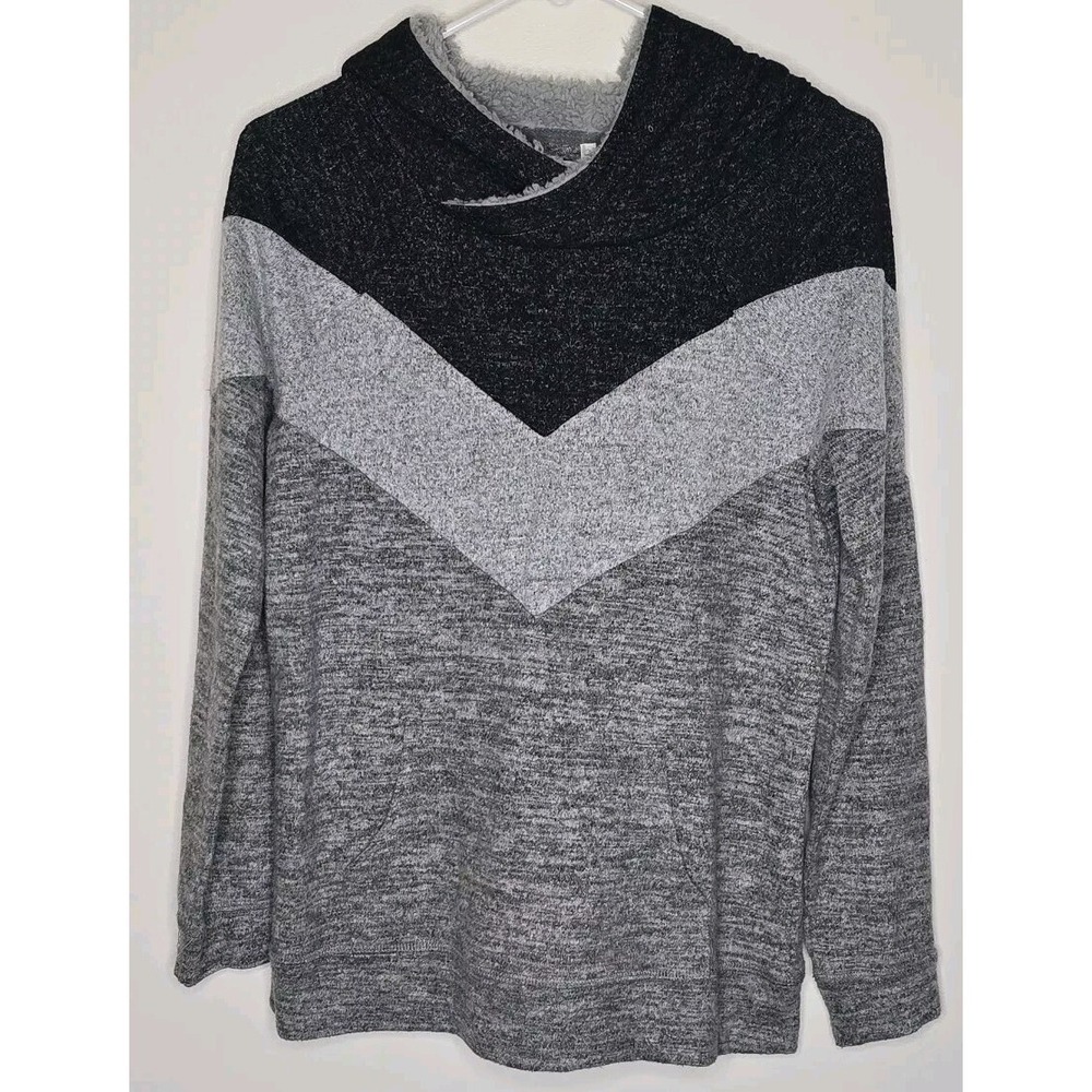 Maurices Hoodie Womens S Gray Fleece Lined Hood Stretch Rayon Kangaroo Pocket